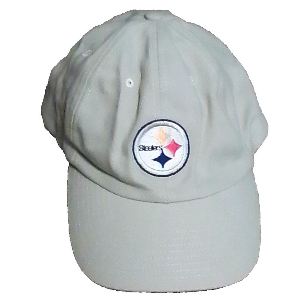 NFL Pittsburgh Steelers Logo Adjustable Baseball Hat Cap Beige Adult Mens vtg